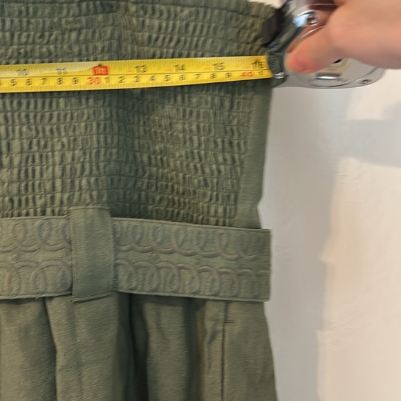 Caroline Constas Cutwork Linen Romper Olive Green Size L NWT $345 - Picture 7 of 12